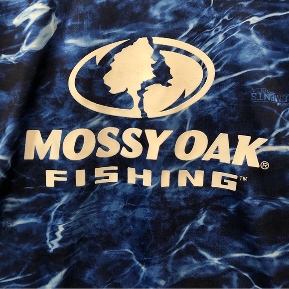 Mossy Oak Fishing Short Sleeve Rash Guard Blues Youth 10-12 New - Picture 12 of 16